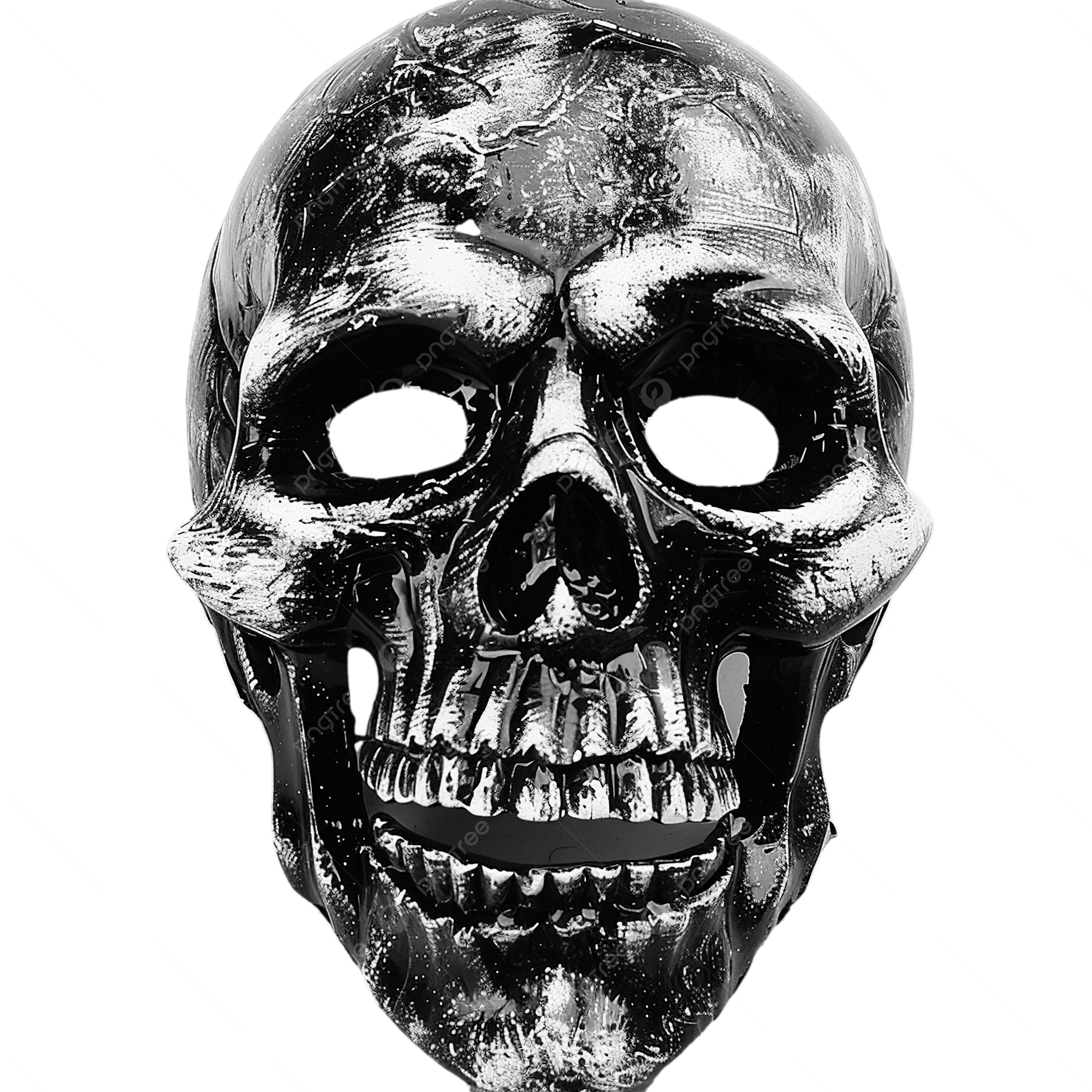 Low-contrast black-and-white skull